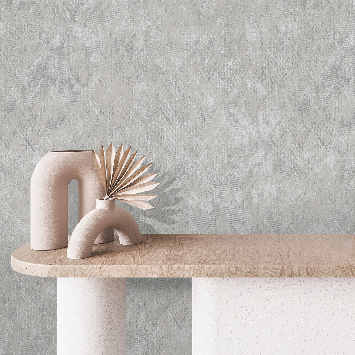 Veer Decor Python Diamond Texture Light Grey Wallpaper VRNO0