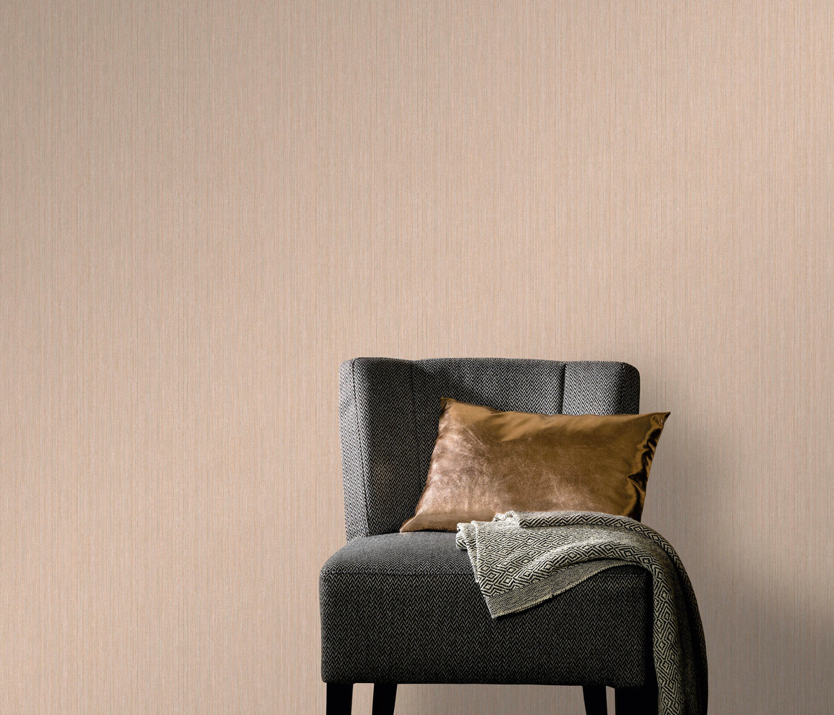 Veer Decor Fine Vertical Linen Texture Orange Wallpaper VRPH