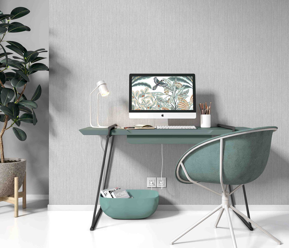 Veer Decor Fine Vertical Linen Texture Grey Wallpaper VRPH01