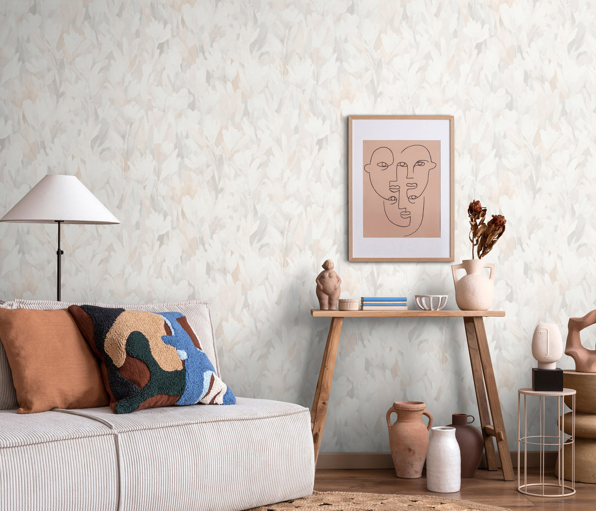 Veer Decor Sylvan Blooms Beige Wallpaper VRPH602-1058