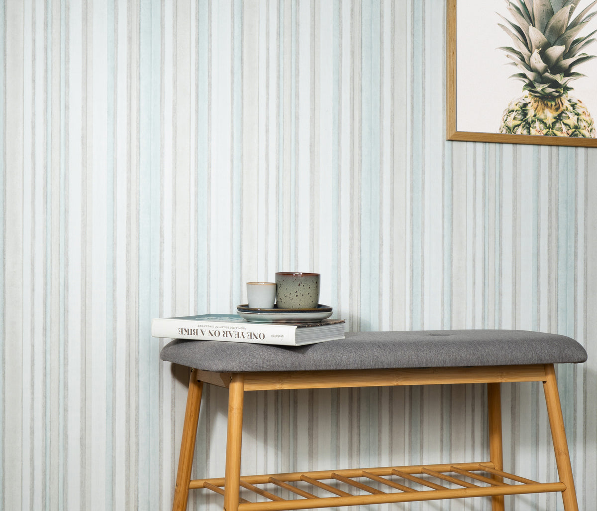 Veer Decor Soft Watercolor Stripe Petroleum Wallpaper VRPH81
