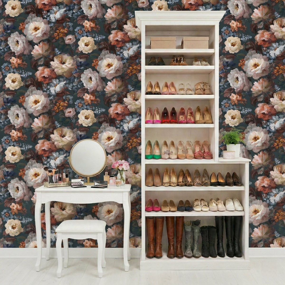 Veer Decor Floral Painting Orange Peel & Stick Wallpaper VRP