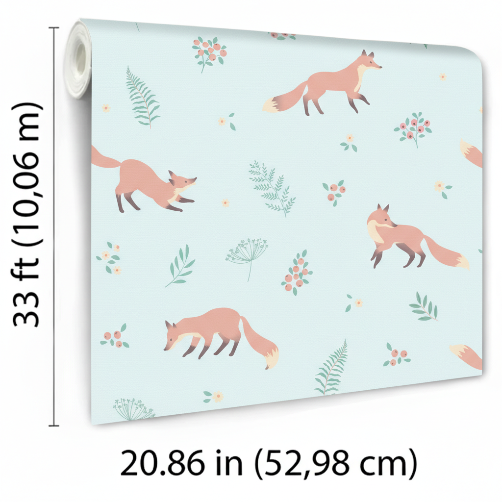 Veer Decor Fox and Fern Green Wallpaper VRSD04-64