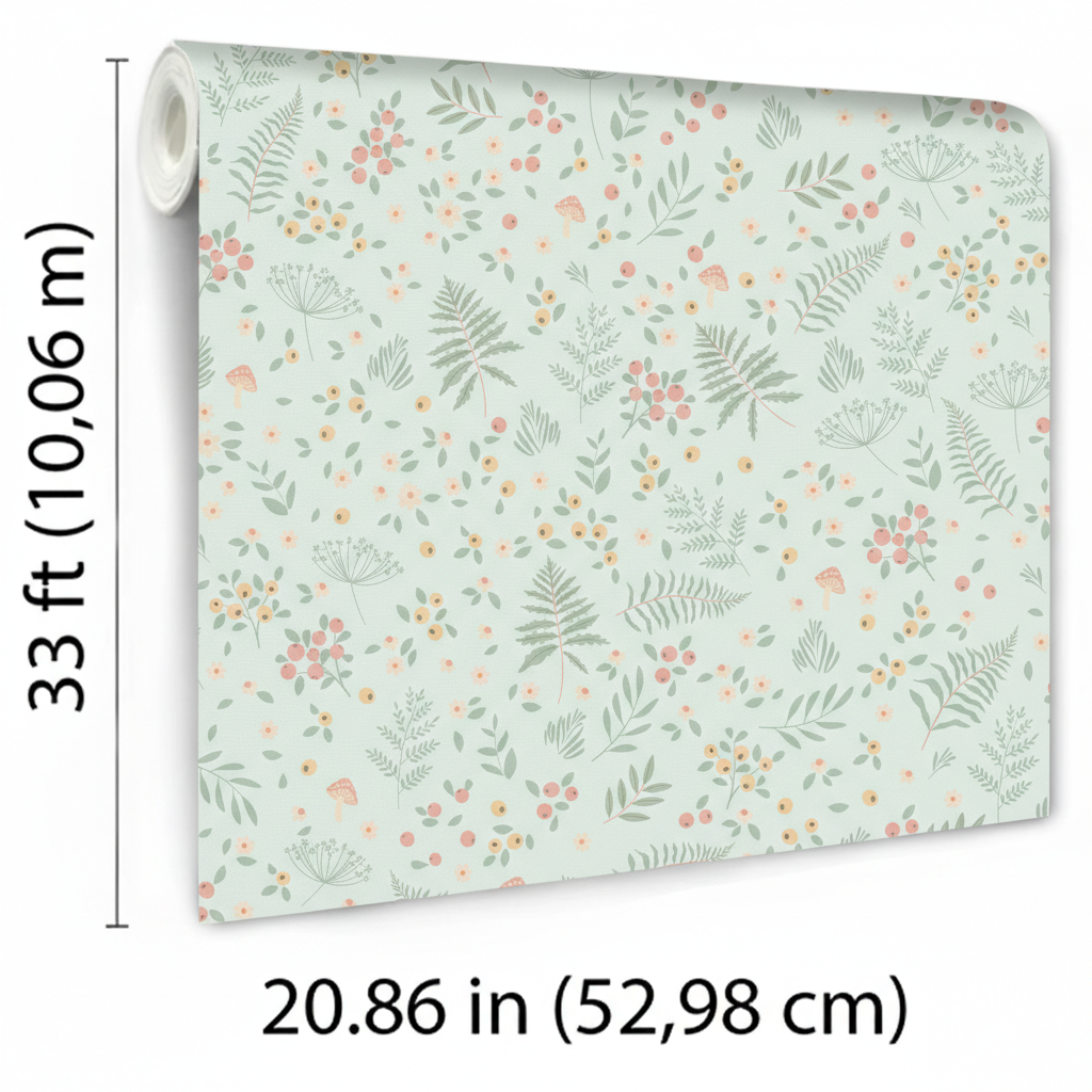 Veer Decor Bramble & Bloom Green Wallpaper VRSD04-66