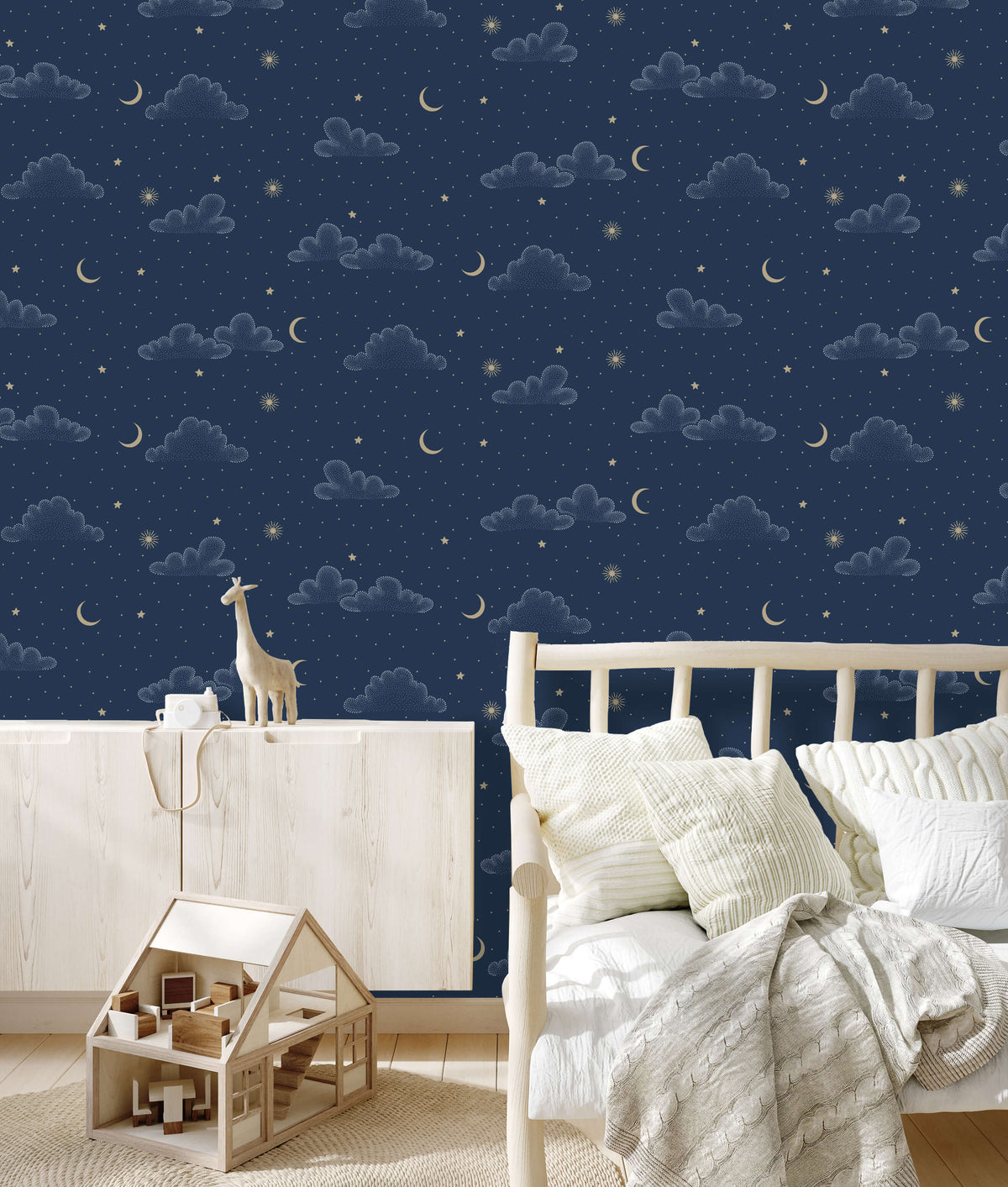 Veer Decor Moonlit Mist Navy Blue Wallpaper VRSD11-73