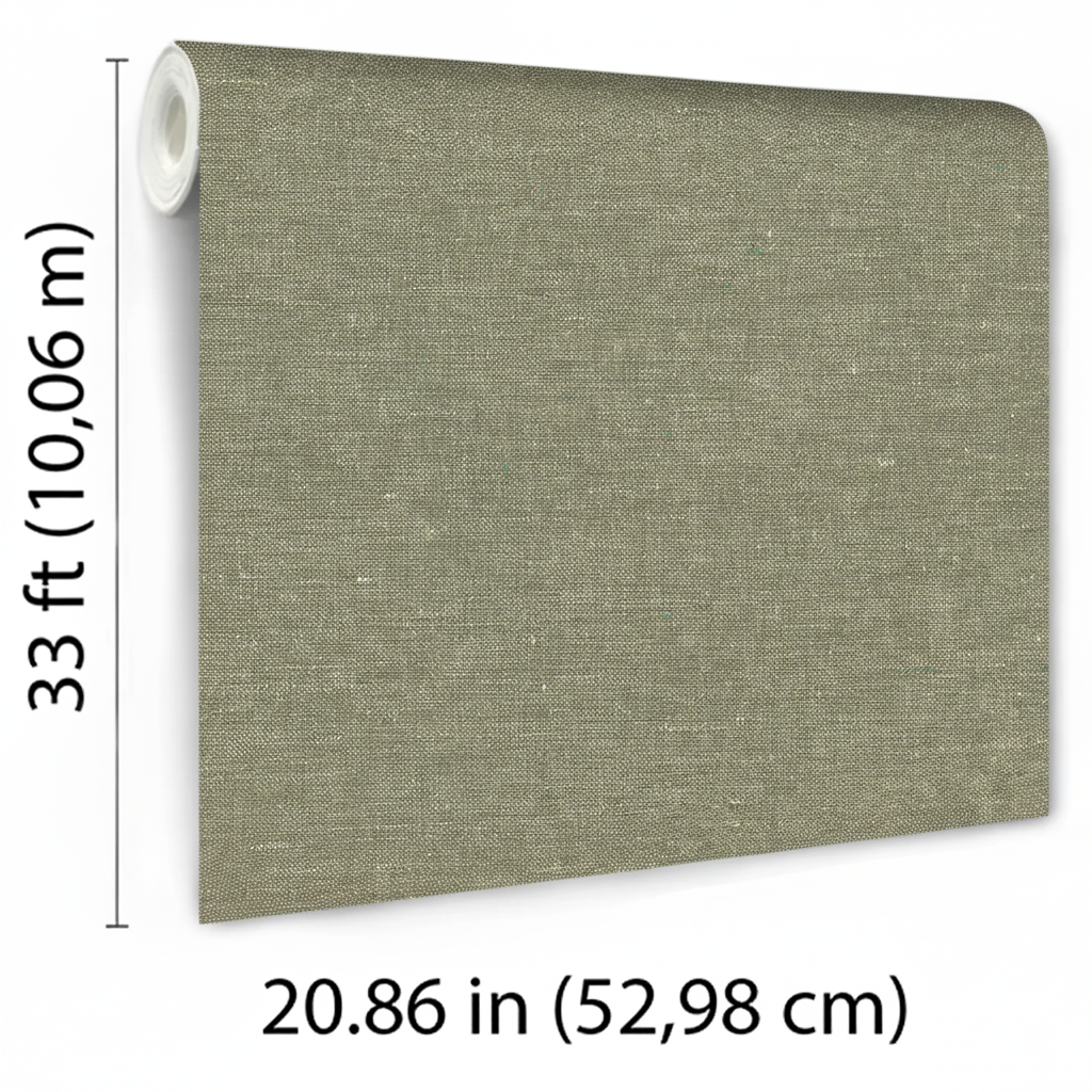 Veer Decor Faux Hemp Texture Oil Green Wallpaper VRTN10-290