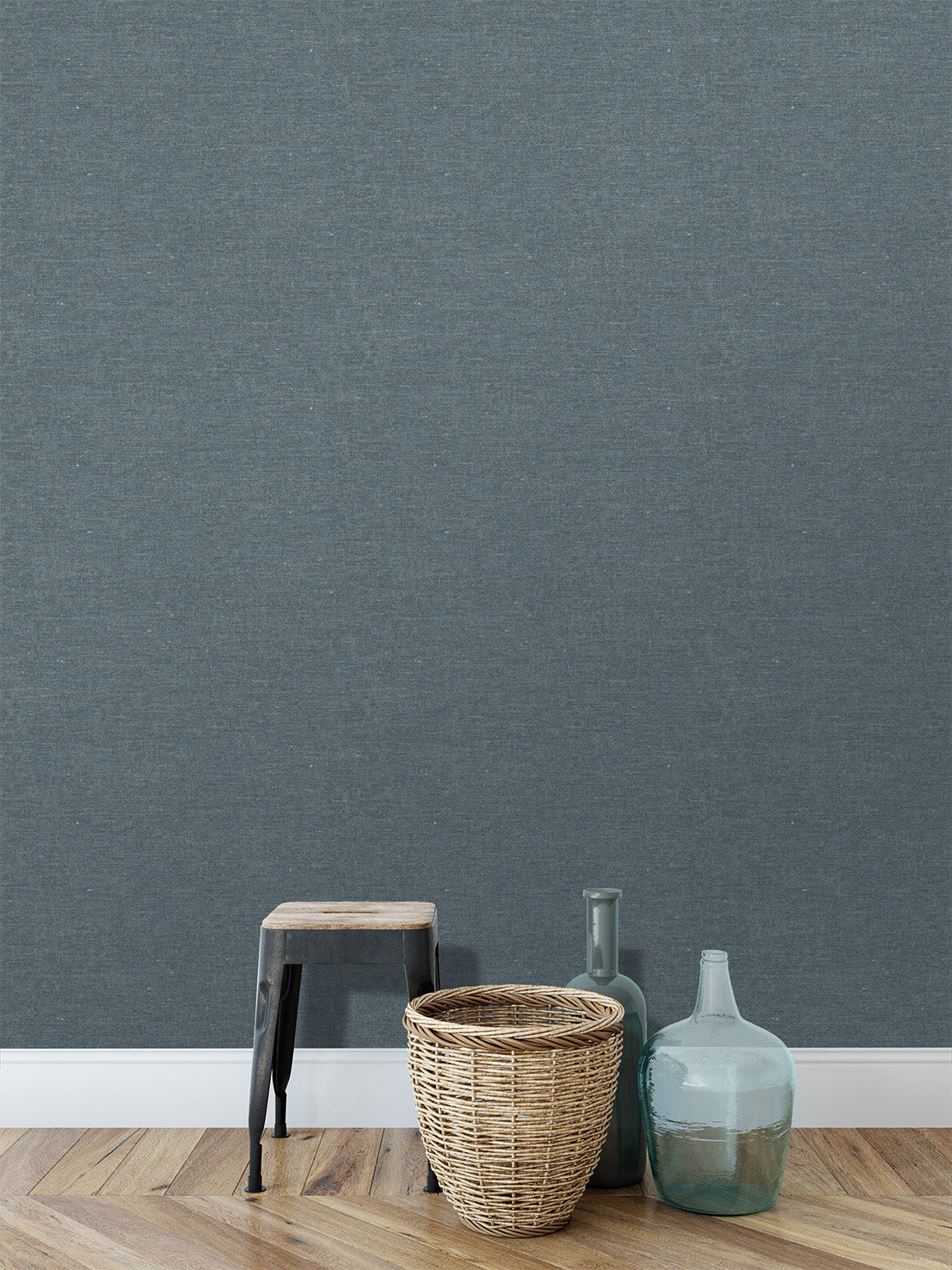 Veer Decor Faux Hemp Texture Blue Fusion Wallpaper VRTN11-29