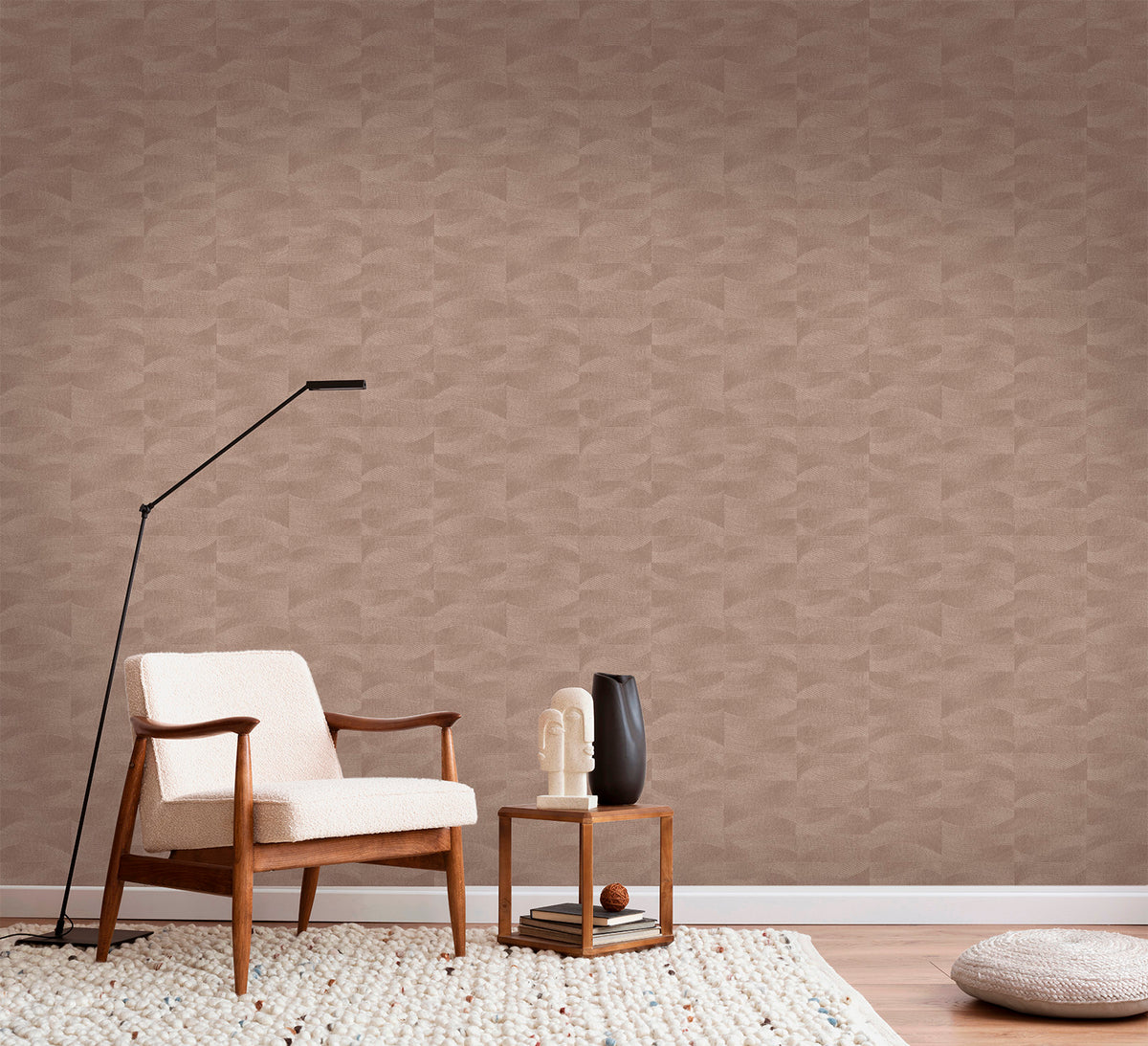 Veer Decor Terra Tide Geo Texture Cedar Wood Wallpaper VRTN2
