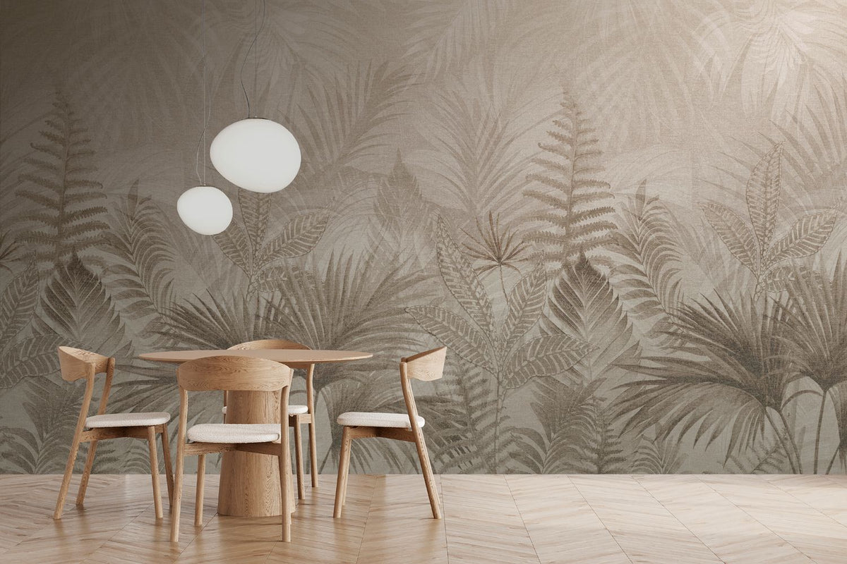 Veer Decor Linen Jungle Taupe Wallpaper Mural VRTND99-290