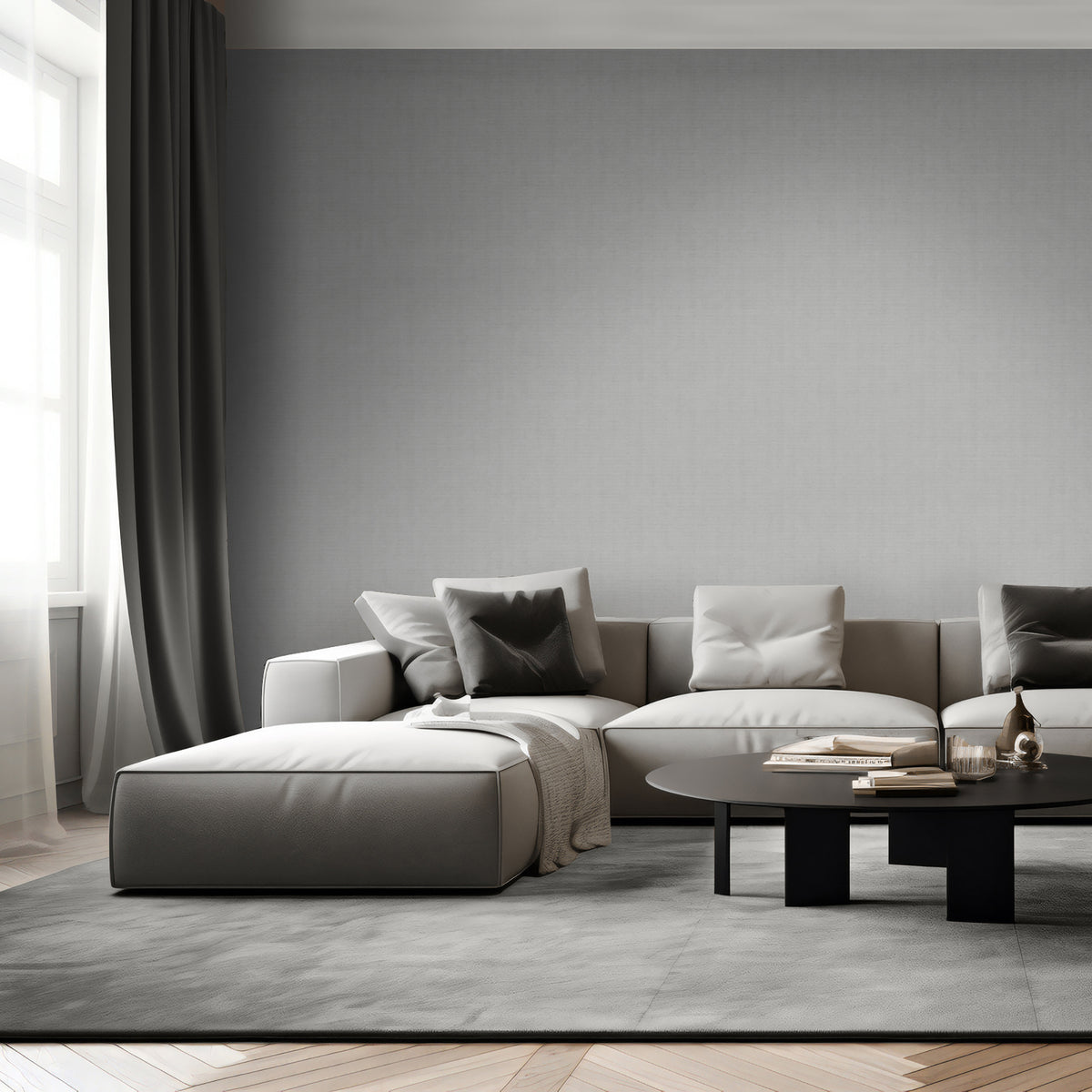 Veer Decor Lustre Linen Light Grey Wallpaper VRVE09-376