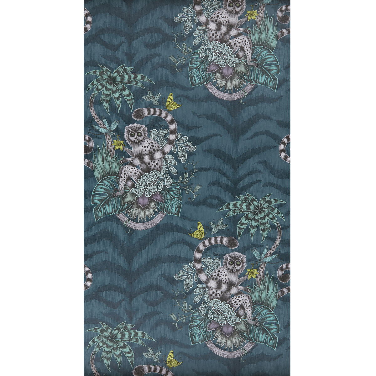 CLARKE AND CLARKE W0103/03.CAC.0 LEMUR NAVY Wallpaper - Eade's Wallpaper