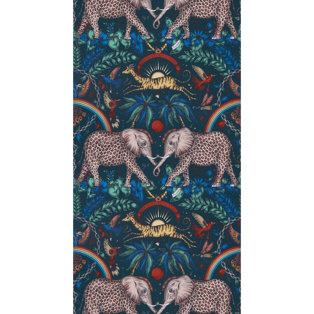 CLARKE AND CLARKE W0121/04.CAC.0 ZAMBEZI NAVY Wallpaper - Eade's Wallpaper