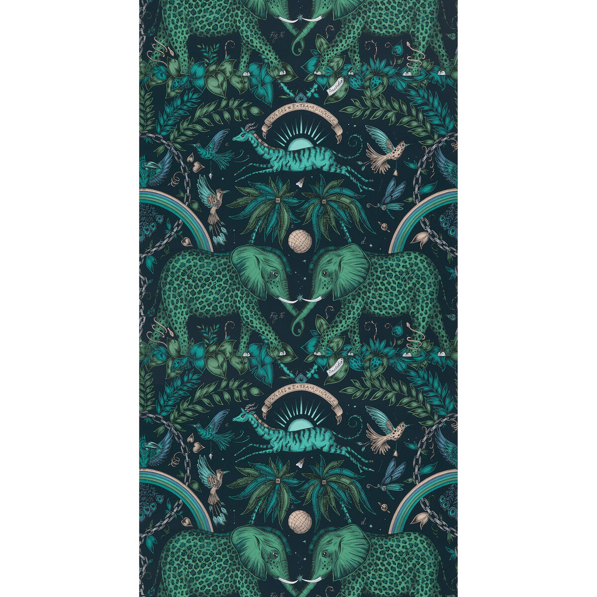 CLARKE AND CLARKE W0121/06.CAC.0 ZAMBEZI TEAL Wallpaper - Eade's Wallpaper