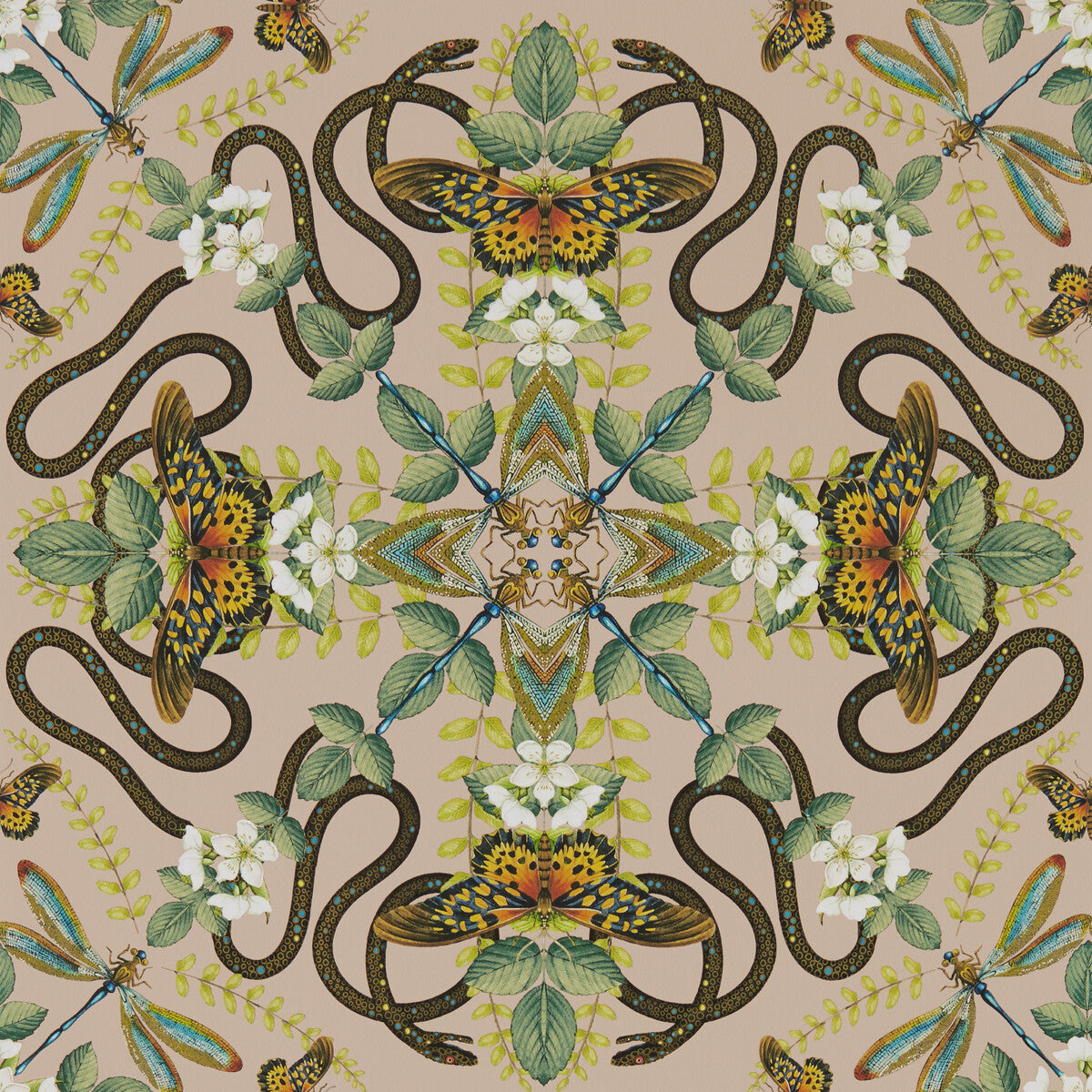 CLARKE AND CLARKE W0129/01.CAC.0 EMERALD FOREST WP BLUSH Wallpaper - Eade's Wallpaper