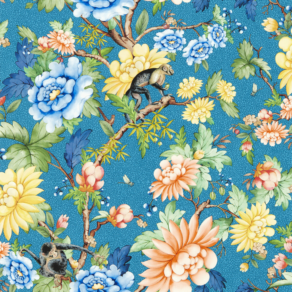 CLARKE AND CLARKE W0133/03.CAC.0 SAPPHIRE GARDEN WP SAPPHIRE Wallpaper - Eade's Wallpaper