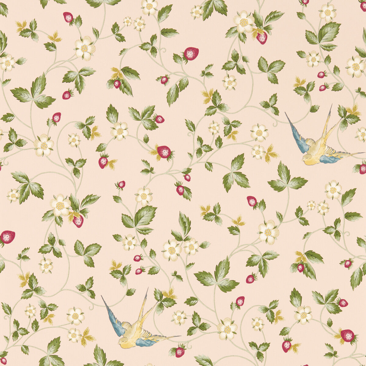 CLARKE AND CLARKE W0135/01.CAC.0 WILD STRAWBERRY WP BLUSH Wallpaper - Eade's Wallpaper
