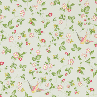CLARKE AND CLARKE W0135/02.CAC.0 WILD STRAWBERRY WP DOVE Wallpaper - Eade's Wallpaper
