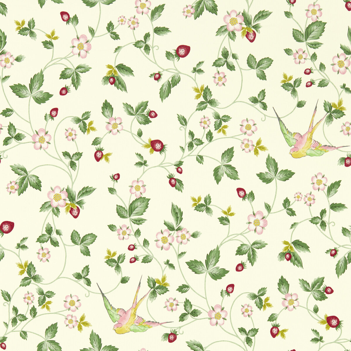CLARKE AND CLARKE W0135/03.CAC.0 WILD STRAWBERRY WP IVORY Wallpaper - Eade's Wallpaper