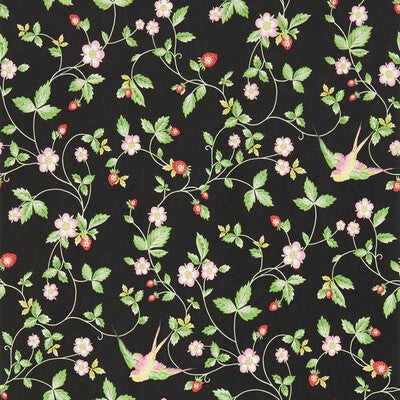 CLARKE AND CLARKE W0135/04.CAC.0 WILD STRAWBERRY WP NOIR Wallpaper - Eade's Wallpaper