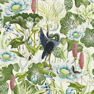 CLARKE AND CLARKE W0137/03.CAC.0 WATERLILY WP IVORY Wallpaper - Eade's Wallpaper