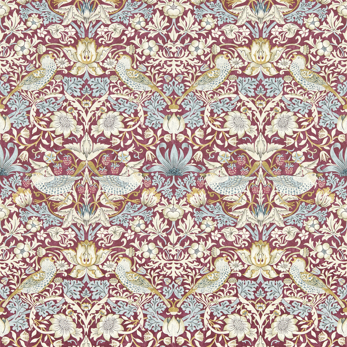CLARKE AND CLARKE W0171/04.CAC.0 STRAWBERRY THIEF PLUM WP Wallpaper - Eade's Wallpaper