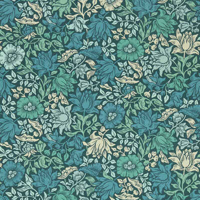 CLARKE AND CLARKE W0173/02.CAC.0 MALLOW TEAL WP Wallpaper - Eade's Wallpaper