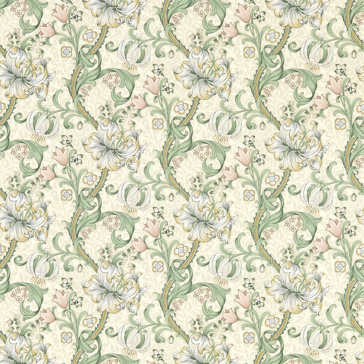 CLARKE AND CLARKE W0174/01.CAC.0 GOLDEN LILY LINEN WP Wallpaper - Eade's Wallpaper