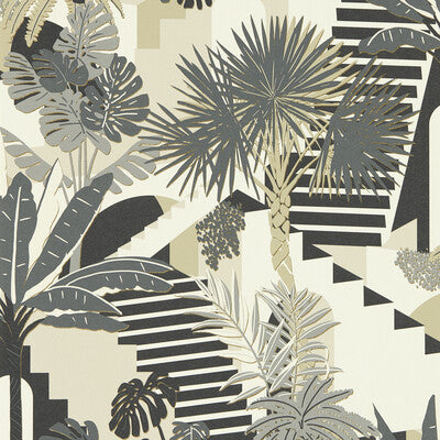 CLARKE AND CLARKE W0186/01.CAC.0 MALINDI CHARCOAL WP Wallpaper - Eade's Wallpaper