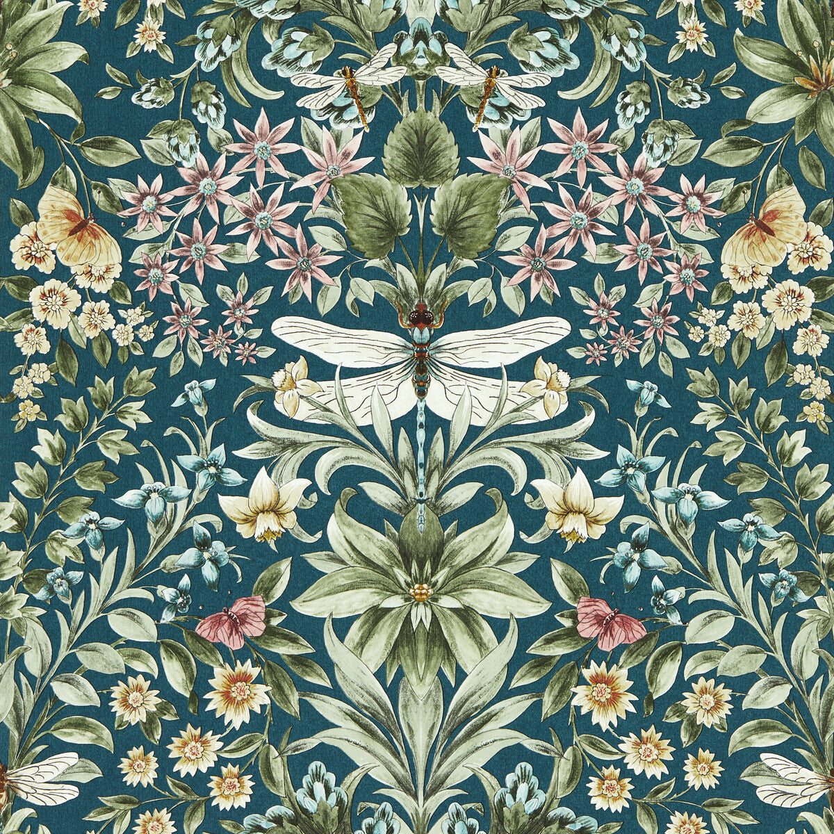 CLARKE AND CLARKE W0196/04.CAC.0 MIRABELL TEAL WP Wallpaper - Eade's Wallpaper