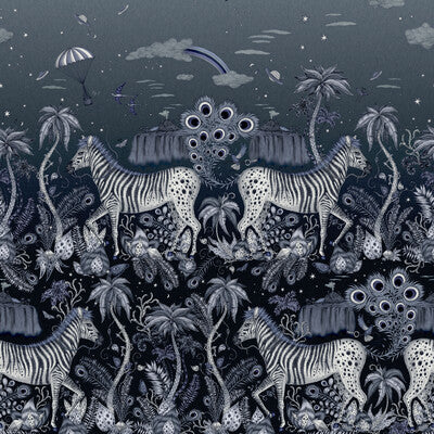 CLARKE AND CLARKE W0201/01.CAC.0 LOST ADVENTURE MIDNIGHT WP Fabric - MYTHICA WALLCOVERING EMMA J SHIPLEY FOR C&C