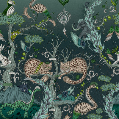 CLARKE AND CLARKE W0202/01.CAC.0 HIGHLAND WONDER/LAGOON WP Fabric - MYTHICA WALLCOVERING EMMA J SHIPLEY FOR C&C