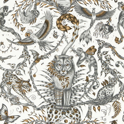 CLARKE AND CLARKE W0213/01.CAC.0 BOSQUE DREAMS BRONZE WP Fabric - MYTHICA WALLCOVERING EMMA J SHIPLEY FOR C&C