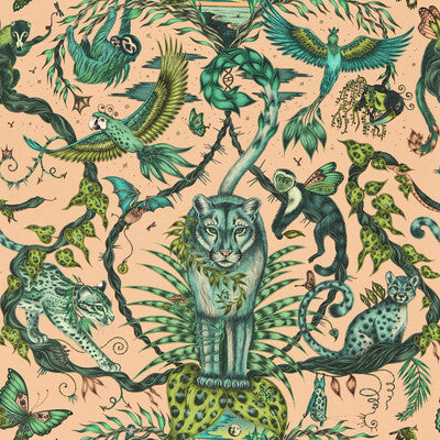 CLARKE AND CLARKE W0213/04.CAC.0 BOSQUE DREAMS PINK WP Fabric - MYTHICA WALLCOVERING EMMA J SHIPLEY FOR C&C