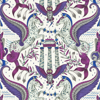 CLARKE AND CLARKE W0215/03.CAC.0 ODYSSEY MYTHOS VIOLET WP Fabric - MYTHICA WALLCOVERING EMMA J SHIPLEY FOR C&C