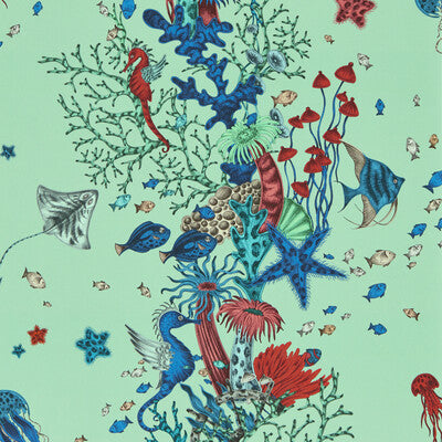 CLARKE AND CLARKE W0218/01.CAC.0 SEAFOREST AQUA WP Fabric - MYTHICA WALLCOVERING EMMA J SHIPLEY FOR C&C