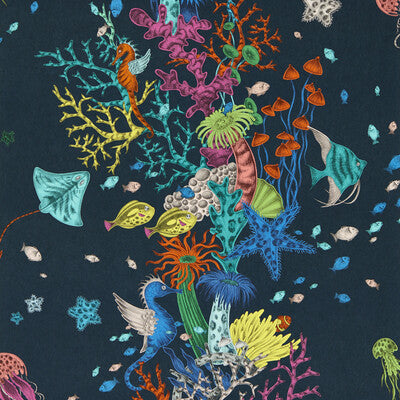 CLARKE AND CLARKE W0218/04.CAC.0 SEAFOREST NAVY WP Fabric - MYTHICA WALLCOVERING EMMA J SHIPLEY FOR C&C