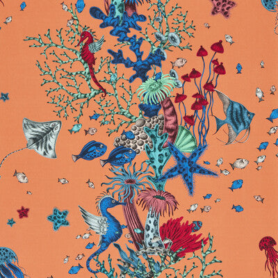 CLARKE AND CLARKE W0218/05.CAC.0 SEAFOREST PEACH WP Fabric - MYTHICA WALLCOVERING EMMA J SHIPLEY FOR C&C