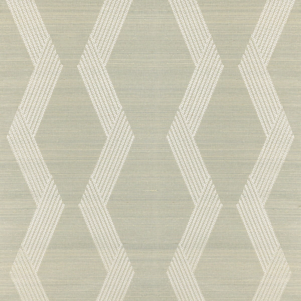 KRAVET COUTURE W3835.1101.0 CHAINLINK EMB SISAL ICE Wallpaper - Eade's Wallpaper
