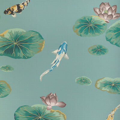 KRAVET COUTURE W4146.353.0 LOTUS POND WP SAGE Wallpaper - Eade's Wallpaper