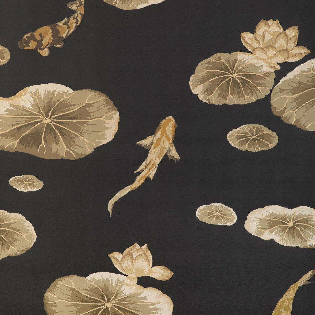 KRAVET COUTURE W4146.84.0 LOTUS POND WP NOIR Wallpaper - Eade's Wallpaper
