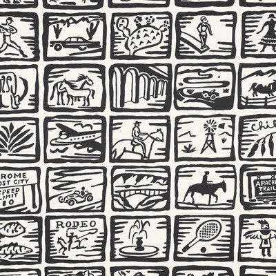 KRAVET COUTURE W4257.121.0 ARIZONA SKETCHBOOK WP COAL Fabric - HARWOOD STEIGER WALLCOVERING