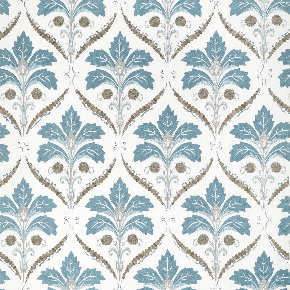 Thibaut KENDALL DAMASK EMBROIDERY W710509 in Mineral Fabric