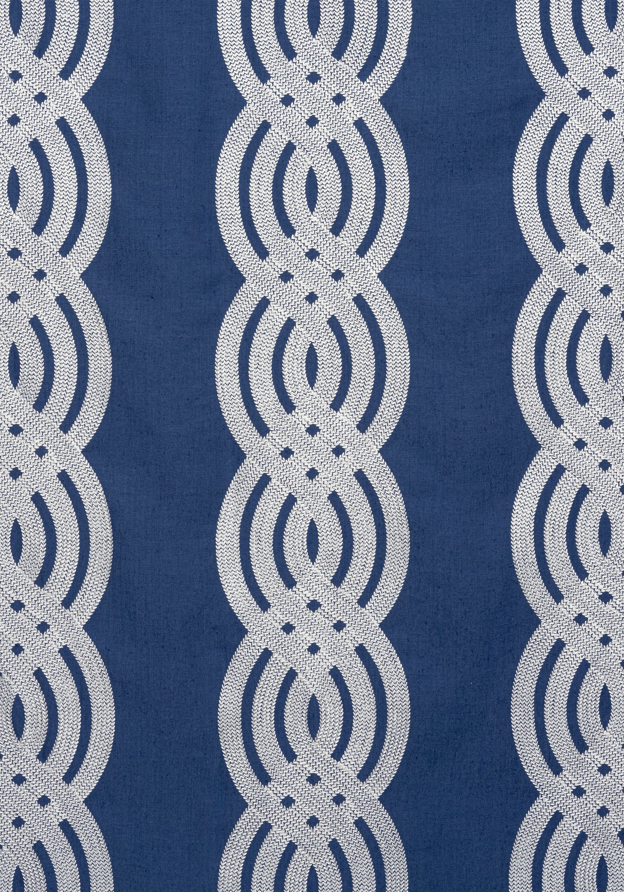Thibaut W710802 BRAID EMBROIDERY Navy Fabric