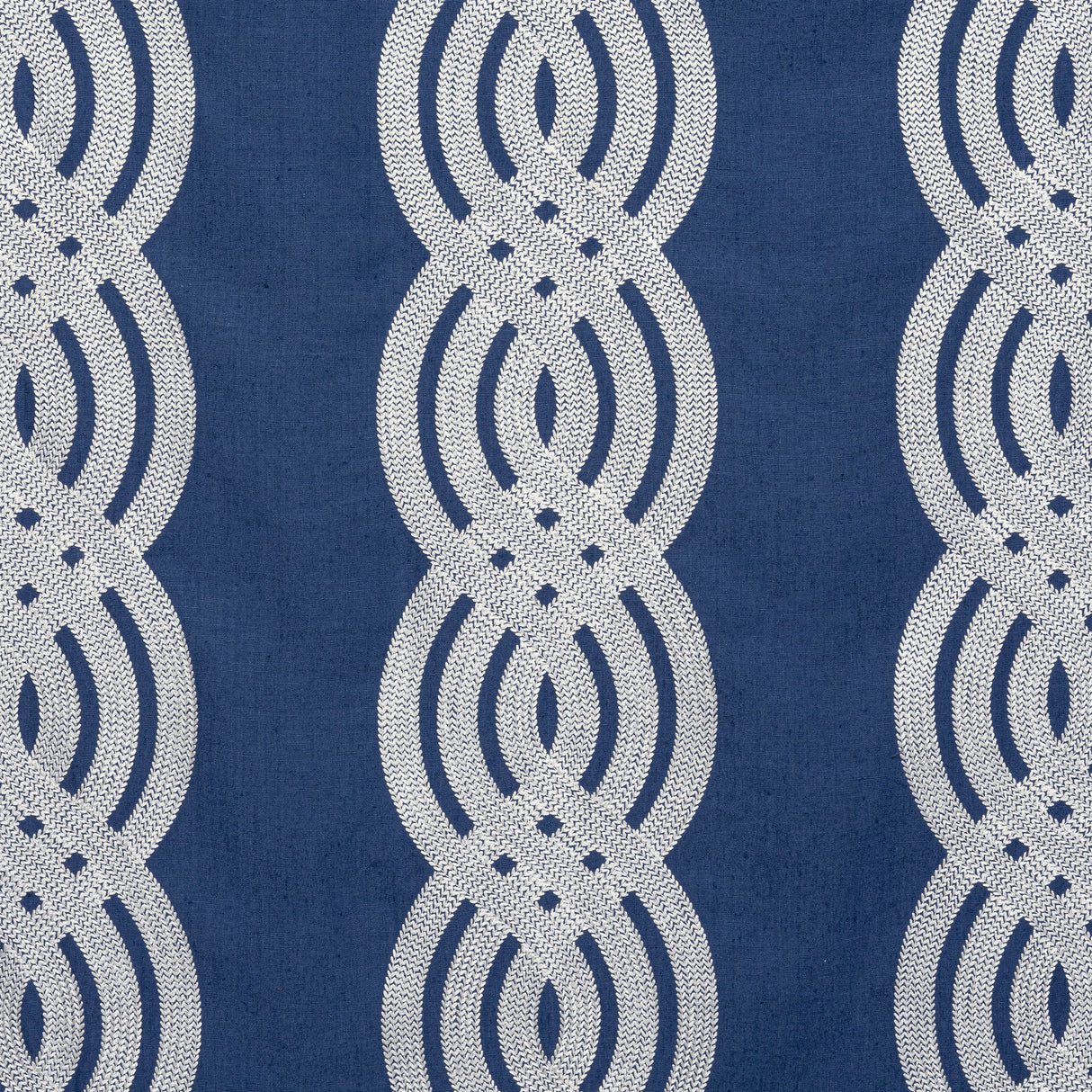 Thibaut W710802 BRAID EMBROIDERY Navy Fabric