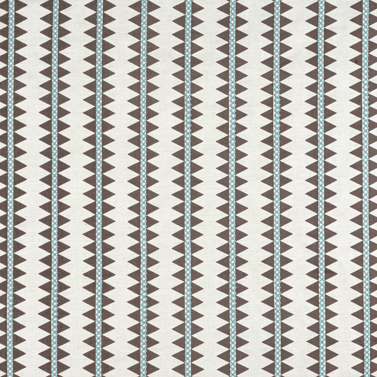 Thibaut W713246 RENO STRIPE EMBROIDERY Brown Fabric