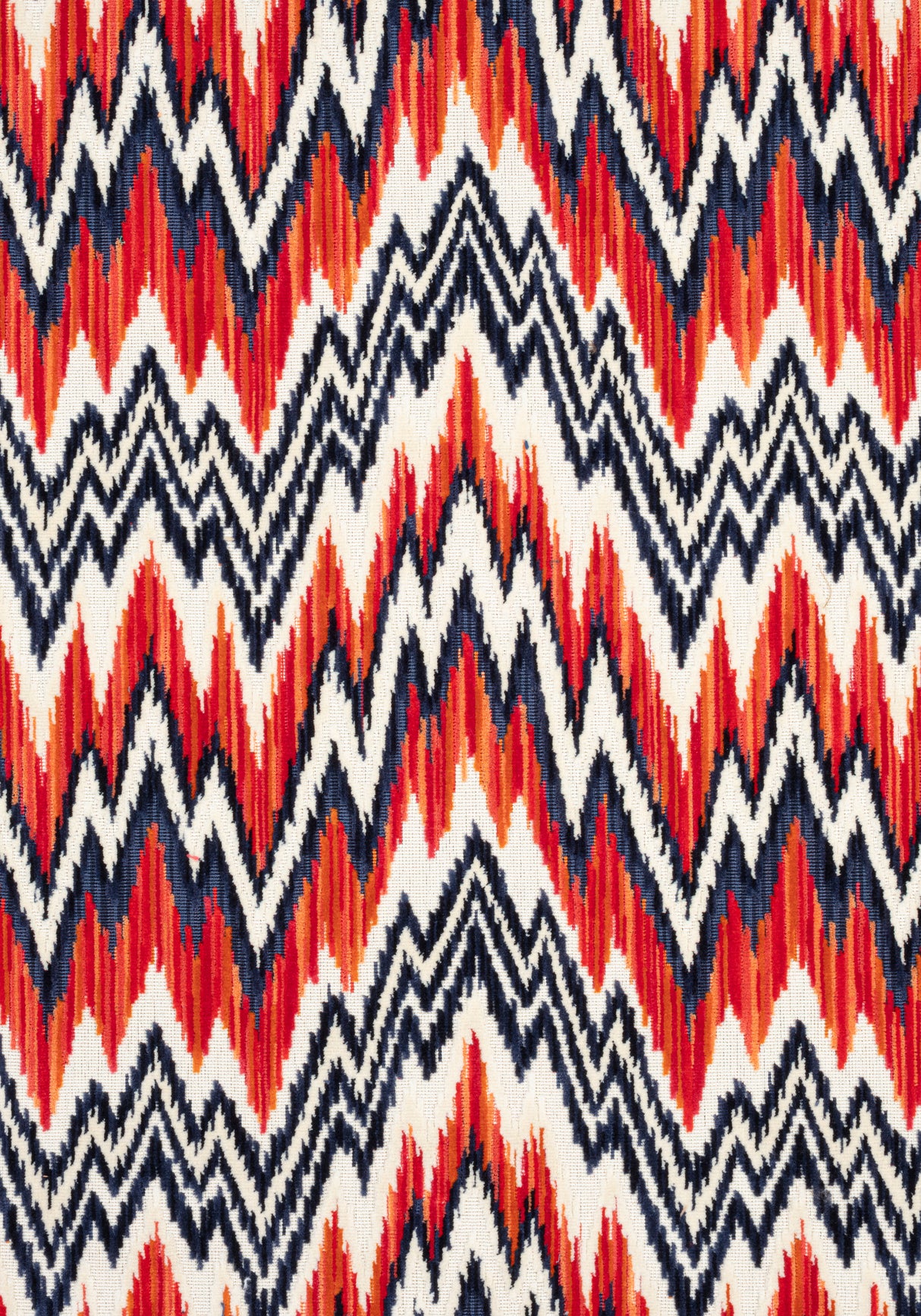 Thibaut W72816 RHYTHM VELVET Flame and Navy Fabric