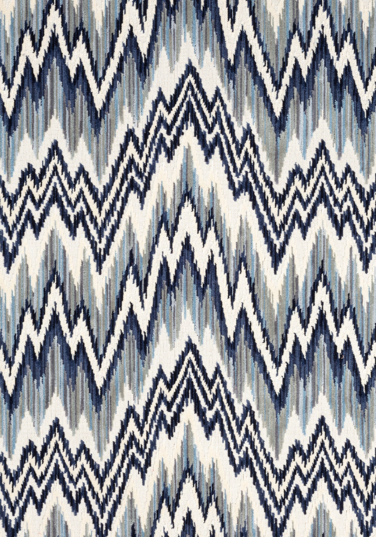 Thibaut W72820 RHYTHM VELVET Sterling and Navy Fabric
