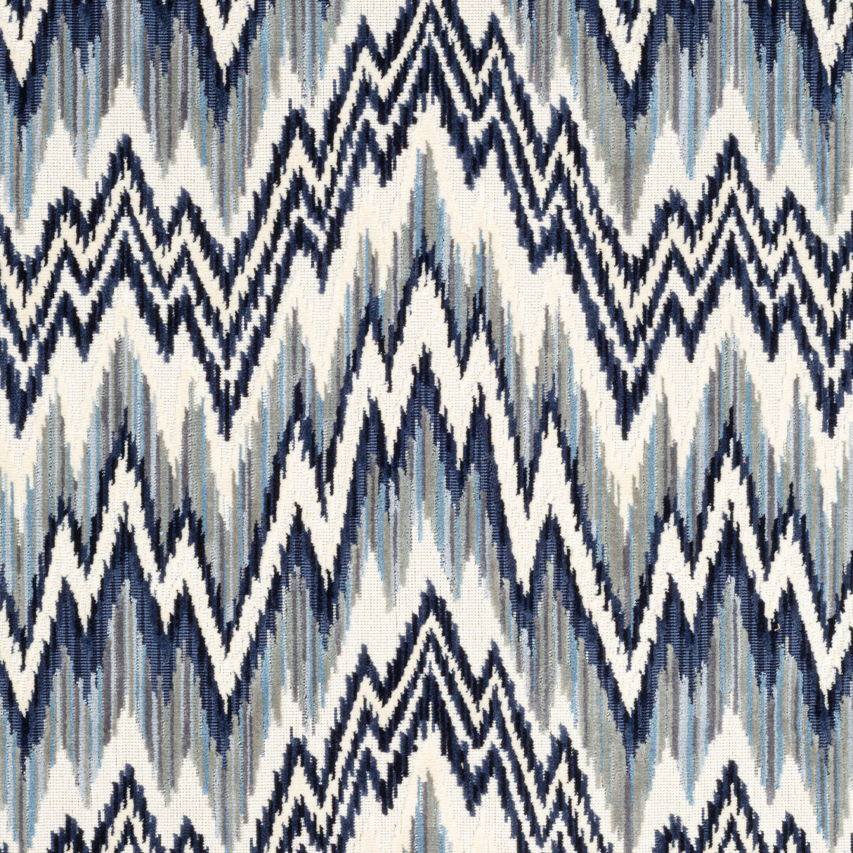 Thibaut W72820 RHYTHM VELVET Sterling and Navy Fabric