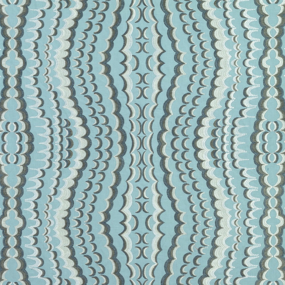 Thibaut W72983 EBRU EMBROIDERY Aqua Fabric