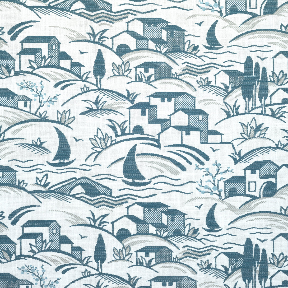 Thibaut W73522 LANDMARK Cadet and Grey Fabric